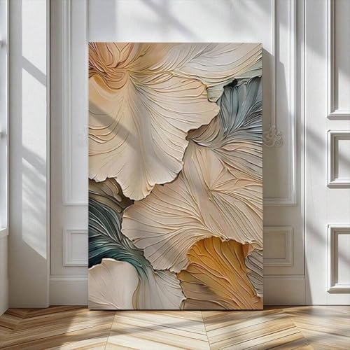 Affiches botaniques et art mural unique motif floral texturé tons neutres pour salon
