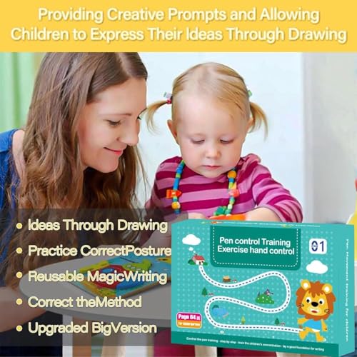 Image of DUKAAN Magic Practice Copybook for 2-6 yrs Kids 64 Pages Reusable Tracing Workbook,Wipe-Clean Handwriting Practice Book with Pens, Eraser, Learn Alphabets, Numbers, Drawing,Writing- 45x200 cm(Black)