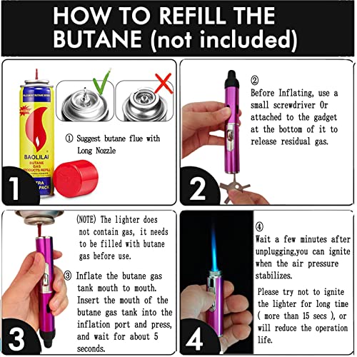 Encendedor recargable de butano color violeta miniatura 6