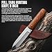 SZCO Full Tang Hunting Knife 8 Inch - Classic Patch Camping Knife with Burlwood Handle, Stainless Steel Blade & Sheath - Brown Pocket Knife for Hunting, Cutting & Outdoor uses - Knives for Men