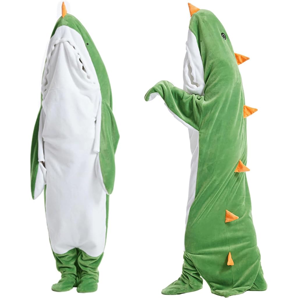 NALsa Manta con Capucha Manta de Franela Suave y acogedora | Saco de Dormir de Animales, Manta vestible de Dinosaurio, Regalos de Dinosaurios