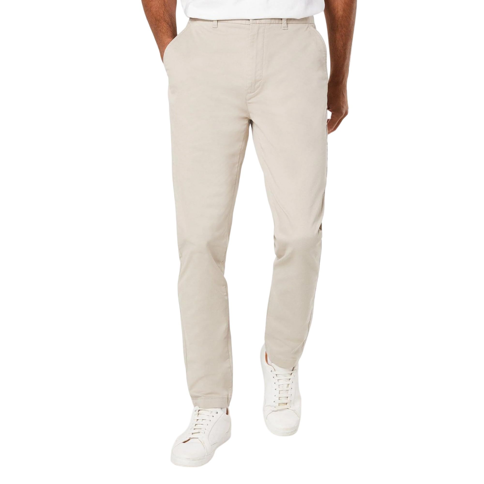 Burton Men's Natural Chino Slim Trousers (32R) (Natural)
