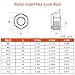 MewuDecor 1/4-20 Nylon Insert Hex Lock Nuts Locknuts, 304 Stainless Steel 18-8, Black Oxide, 50 PCS