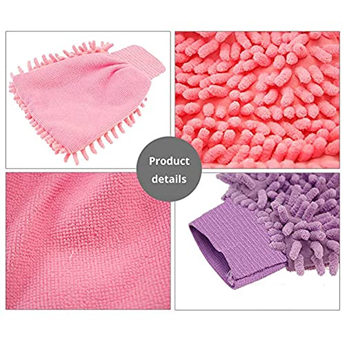 Image of Gloves Microfiber Multipurpose Wash Gloves Multi Color (18X13X2cm) (Pack of 6)