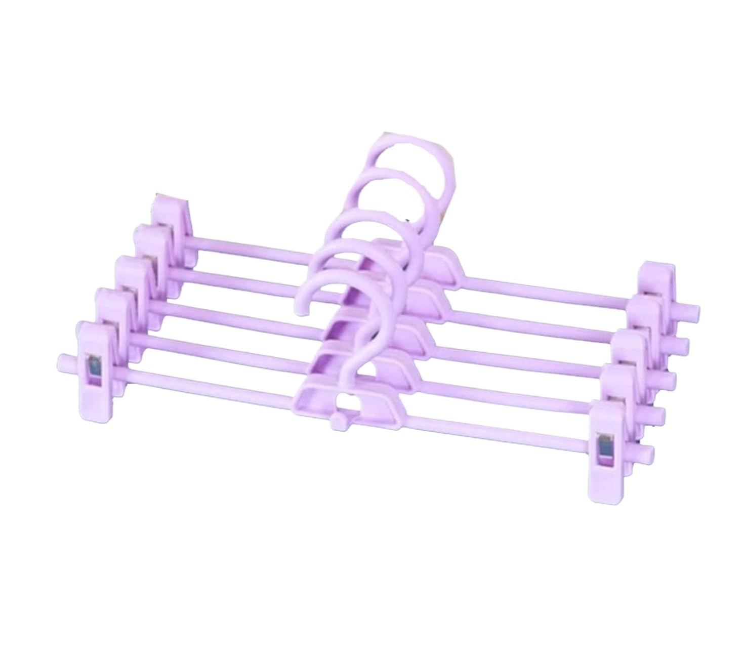 Wieszaki Plastikowy Wieszak Na Ubrania Wielofunkcyjne Regulowane Klipsy Do Spodni Oszczędzają Miejsce Wieszaku Wieszak Ubrania(Purple,20pcs)