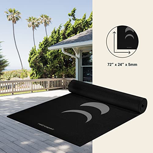Retrospec Pismo Yoga Mat For Men & Women - 72” X 24” X 5Mm - Extra Long Non Slip Exercise Mat For Yoga, Pilates, Stretching, Floor & Home Workouts - Lunar #TOP4