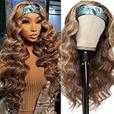 YUPEWG Highlight Blonde Mix Brown Wavy Synthetic Wigs For Black Women