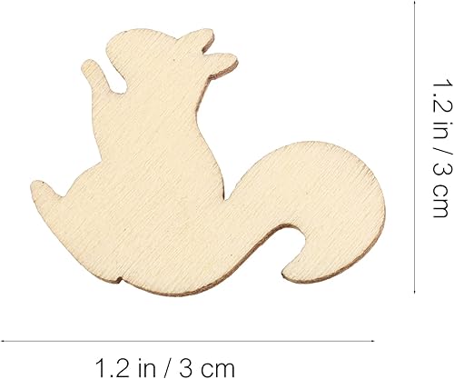 Miniatura 2 de NUOBESTY 50 piezas de recortes de plantas de madera sin terminar en blanco Rebanadas de animales de madera Piezas de bosque de madera para adornos