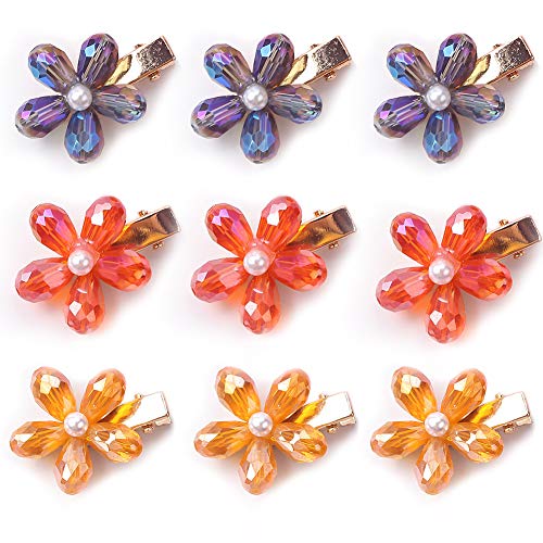 Crystal Hair Clips Small Pearl Hairpins Aguder Fashion Hair Barrettes Decorative Bling Hair Accessories for Girls Women Ladies
