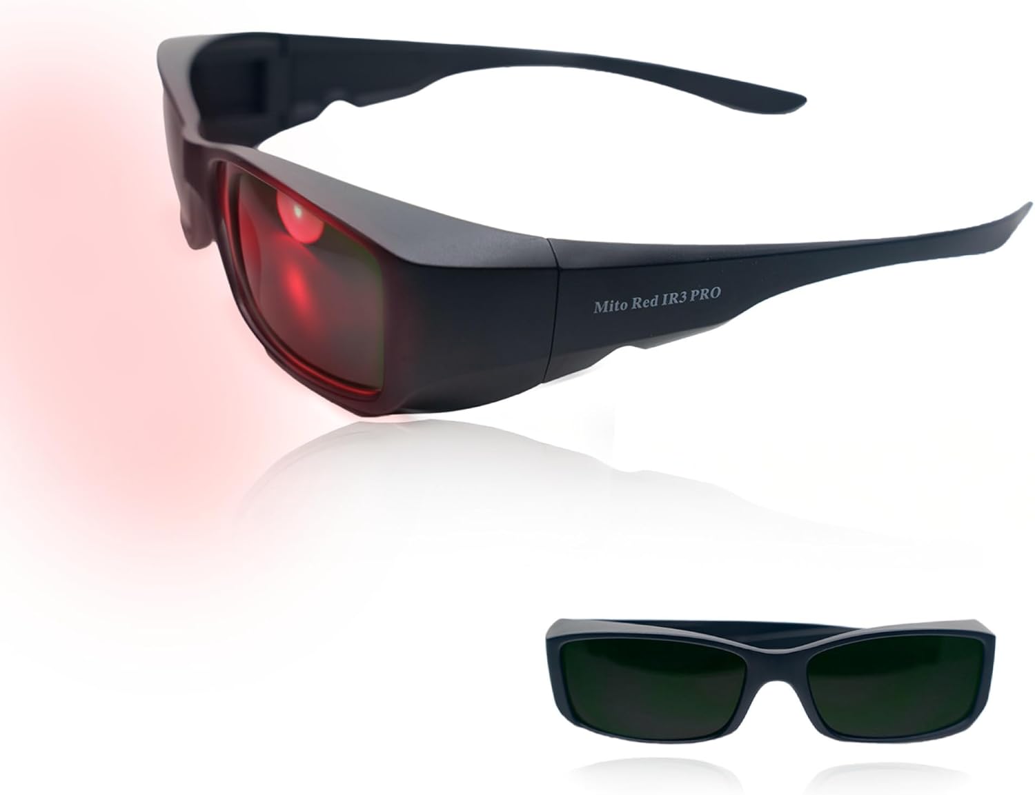 Mito Red PRO Red Light Therapy Glasses with Dark & Extra Dark Lenses, Eye Protection for Red Light (600nm-900nm) Goggles