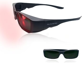 Mito Red PRO Red Light Therapy Glasses with Dark & Extra Dark Lenses, Eye Protection for Red Light 600nm-900nm Goggles