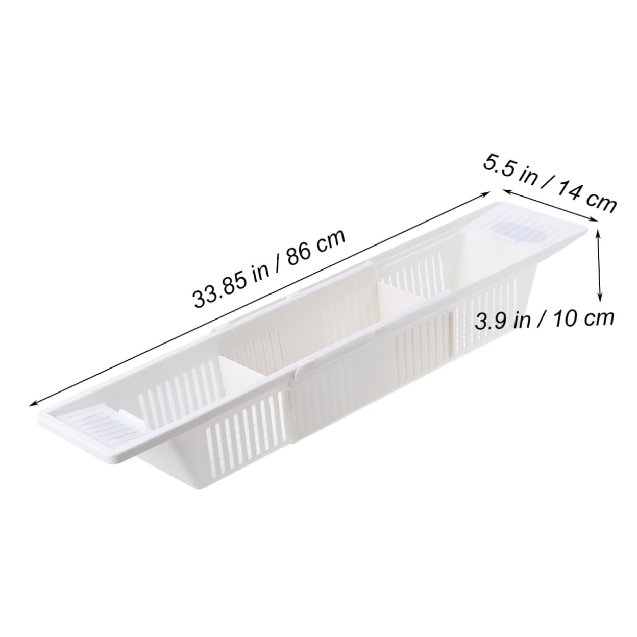 Vassoio Portaoggetti per Vasca da Bagno Retrattile 86cm Pp Bianco
