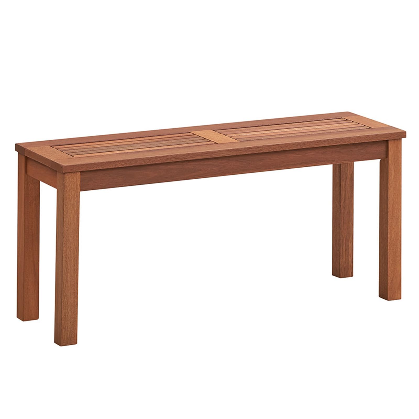 GIANTEX Panchina da Esterno per 2 Persone, Panchina da Patio con Seduta a Doghe, Telaio in Legno Massiccio Resistente alle Intemperie, Panchina da 2 Posti per Balcone, Piscina (1, 100x30,5x47 cm)