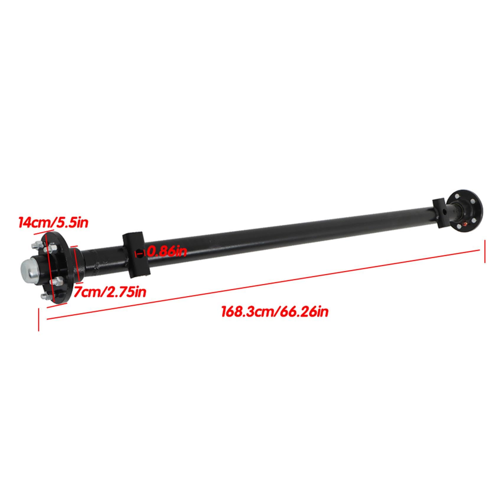 labwork 3500 lb Trailer Axle with 5-Lug - 4.5 61 Hub Face Spacing 46 Spring Center 48 Wide Frame - Durable Straight Steel Tube - Ideal for Multiple Vehicle Models