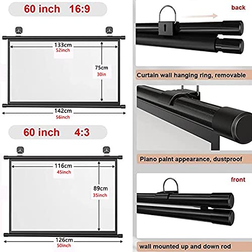Pantalla manual para proyector 60 pulgadas 16:9 miniatura 7