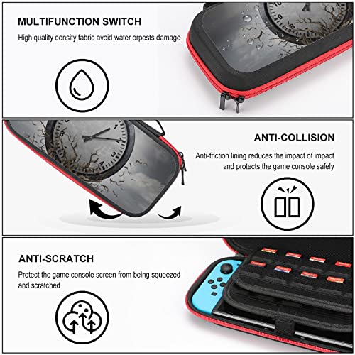 Funnystar Clock Breaking Free From A Tree Carrying Case Protective Shell Storage Handbag Compatible With Nintendo Switch #TOP2