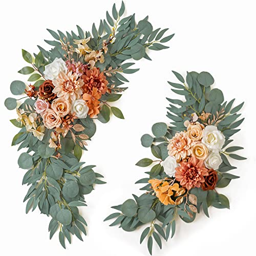 ponatia Wedding Arch Flowers (Pack of 2), Artificial Burnt Orange