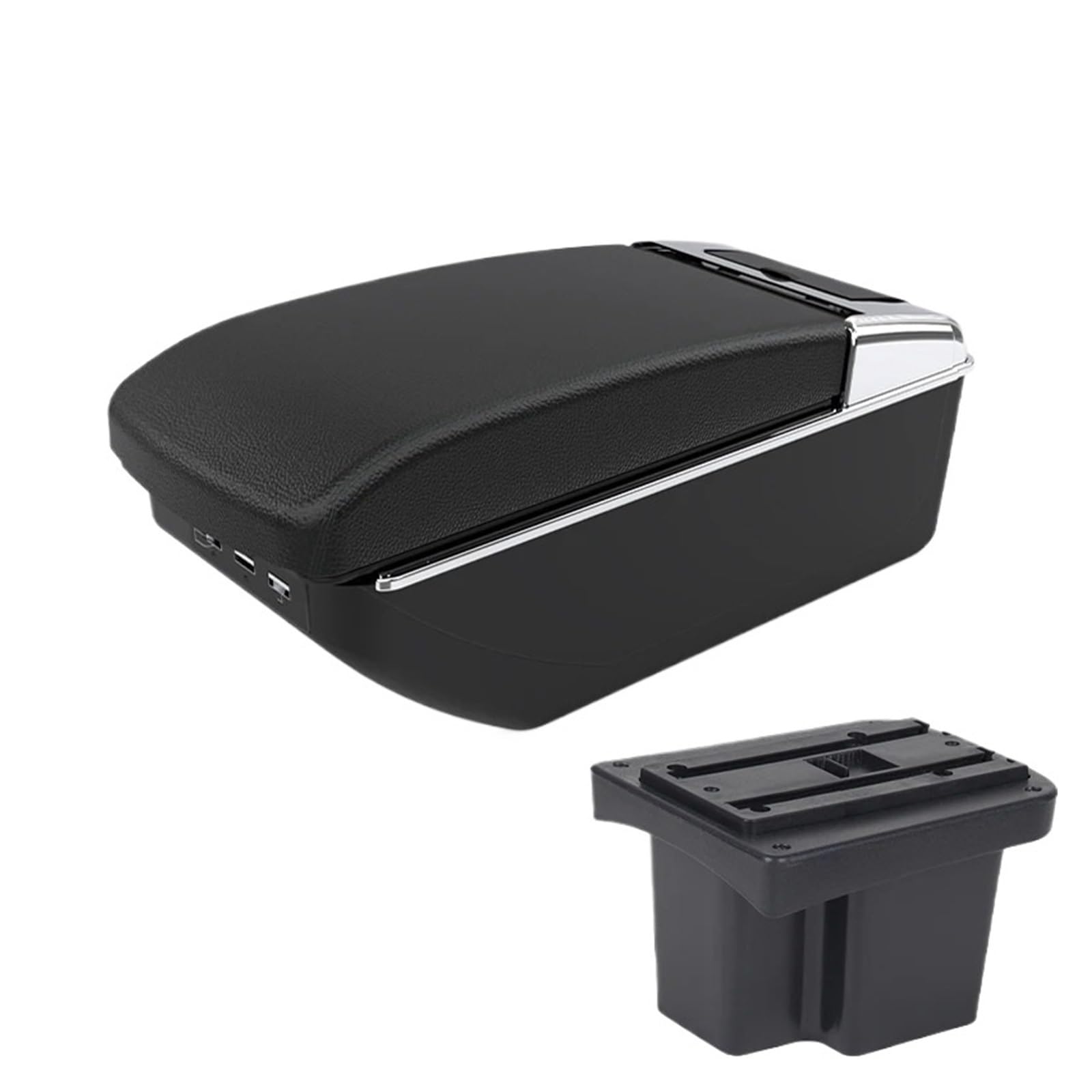 GBGWRMRYX Center Armrest Box For Kia For Cerato For Forte K3 Car Armrest Box Central Storage Content Storage Box With USB Interior Modification Arm Rest(A Black line 7 USB)