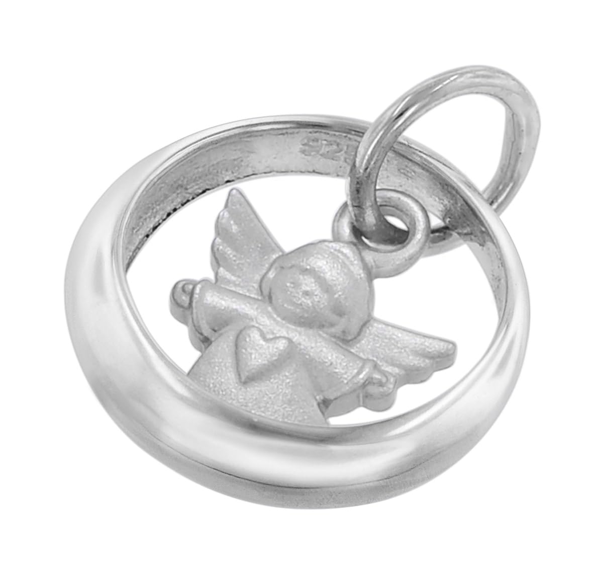 trendor Taufkette 925 Silber Taufring mit Engel 39446