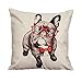 Outtop Christmas Gift [ Collection II ] Linen Blend Pillowcases-Cute Designs Sofa Bed Home Decoration Festival Pillow Cushion Covers, 45cm X 45cm/18" X 18“ (French Bulldog)