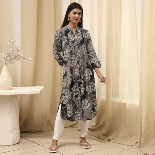 Image of BIBA Women Straight Fit Rayon Kurta
