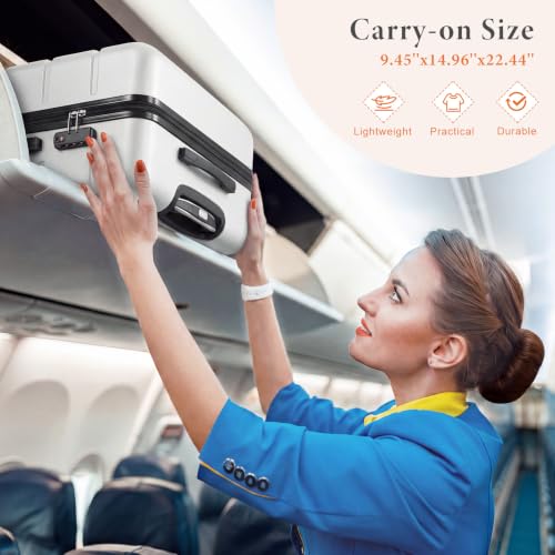 Image of Sweetcrispy 20 Inch Carry On Luggage, Suitcase with Spinner Wheels