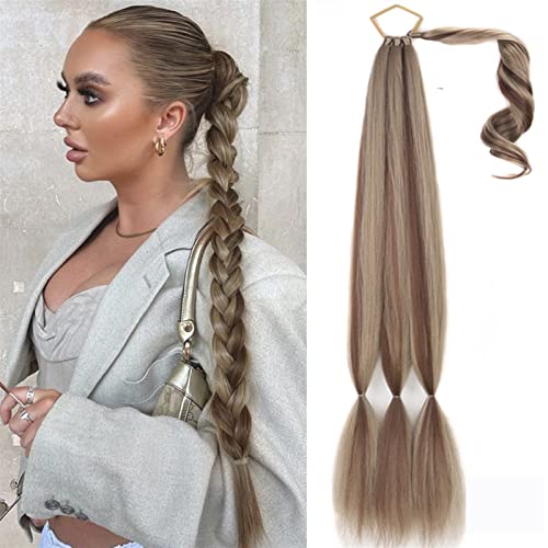 Accesorios, Outdoors Extensión de cola de caballo Extensiones de cabello falso con lazo, extensión de cabello de cola de caballo trenzada sintética larga for mujeres, cola de...