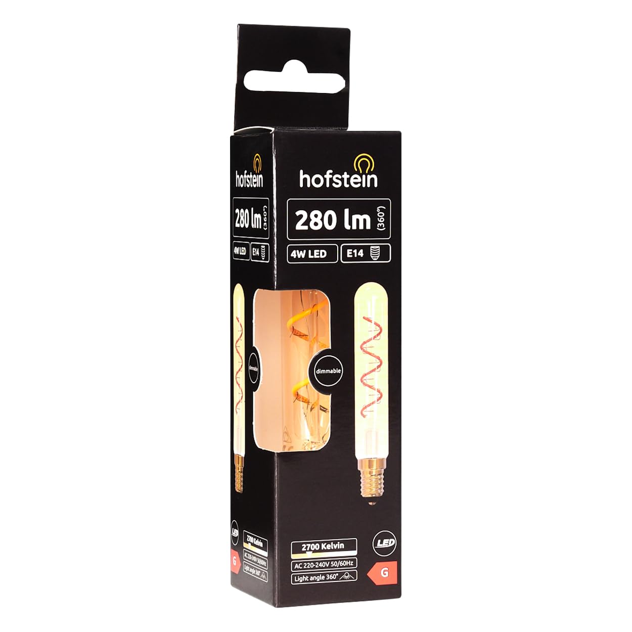 HOFSTEIN E14 LED Warmweiss Glühbirne 10er Set Vintage Glühbirne E14 Leuchtmittel 4W Ersatz Für 25W, Dekorative Längliche Retro Lampe Aus Glas Für Stimmungsvolle Akzentbeleuchtung T25