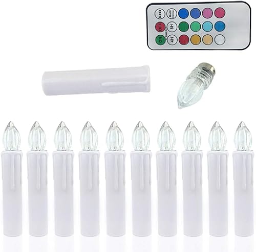 EuroFone Velas LED cónicas de árbol de Navidad con control remoto y clips extraíbles, luz de vela sin llama, efecto de goteo, control electrónico, disponible en Yaxa Peru