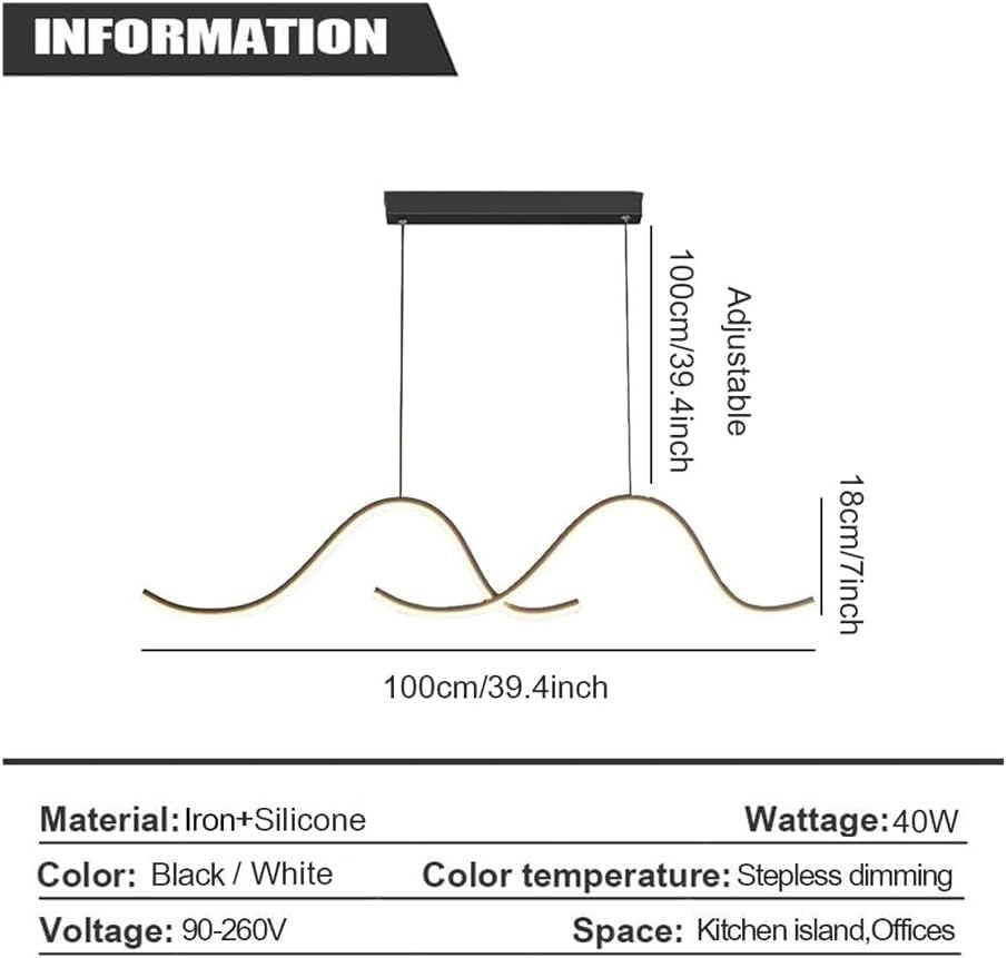 Dimmable LED Linear Pendant Light with Remote Control, Modern Minimalist Design 39