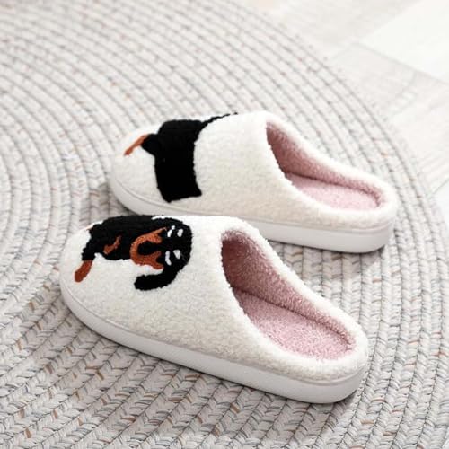 Image of Highland Cow Slippers for Women Plush Scottish Highland Cow Animal Slippers Warm Non Slip Home Indoor Slippers