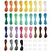 Juvale Lanyard String Kit - Boondoggle String & Gimp Cord - DIY Lanyard Bracelet & Keychain Making Kit - Plastic Lacing Cord for Arts & Crafts - 31 Colors, 2.5 mm x 40 Ft, 31-Pack, 15 Rings & 15 Hooks