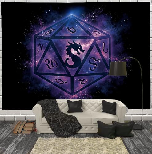 Tapiz de pared grande JRISEMECY de dragón fantasía púrpura de 230x150 cm para dormitorio