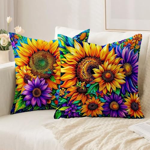 Housse coussin 65x65cm imperméable lin tournesol A-563 - 3