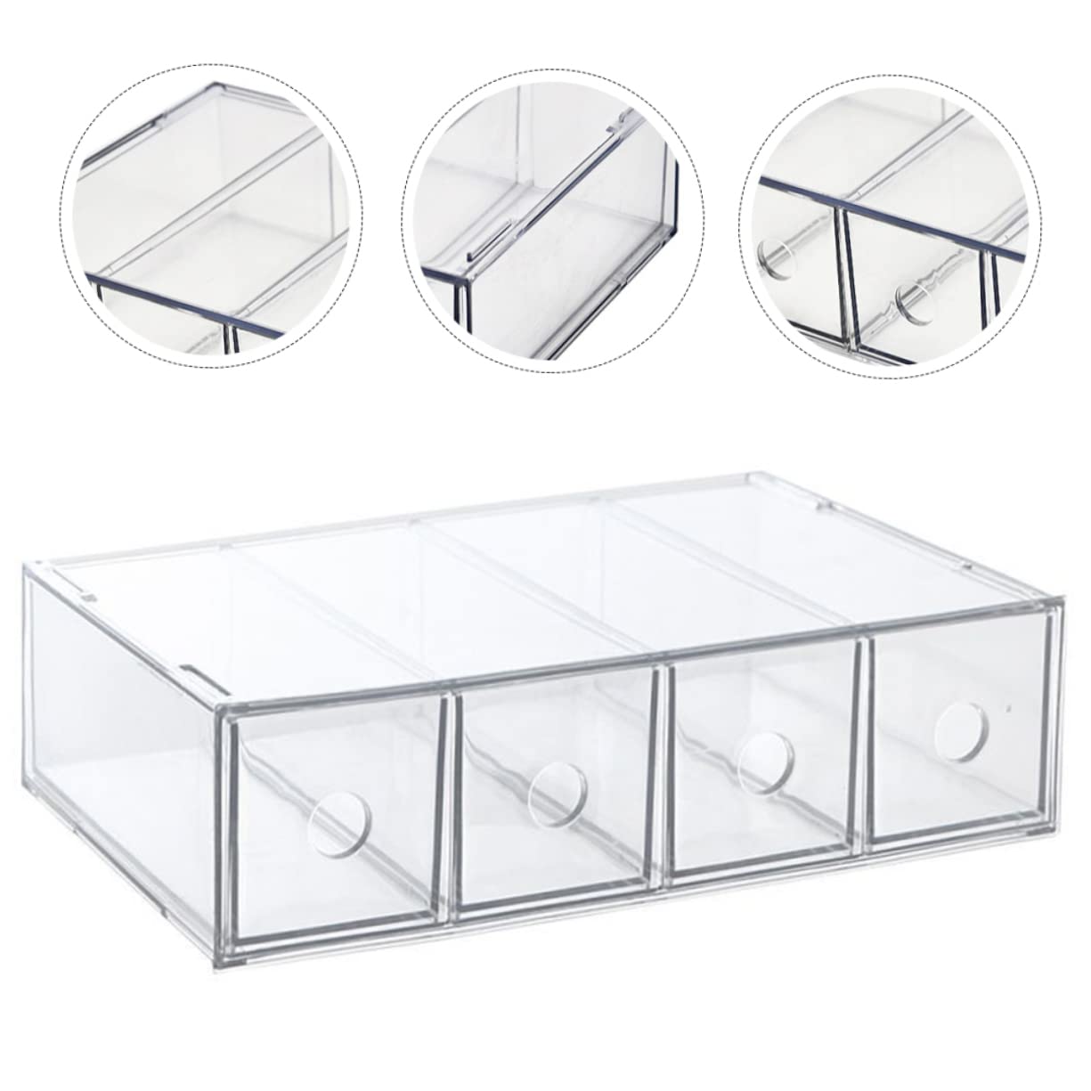 Luxshiny Portatrucchi in Acrilico Organizer Per Trucchi Impilabile Scatola Per Cosmetici Trasparente Contenitore Portaoggetti Per Toeletta Organizer Per Cosmetici e Bellezza