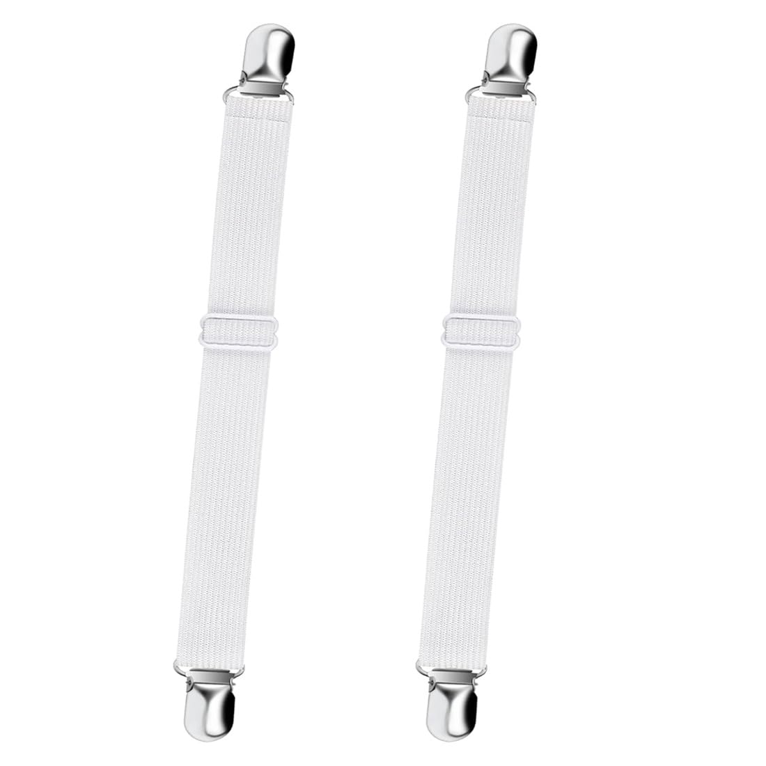 2 Stück Bügeltischspanner Verstellbar Bettlakenspanner Bügeltisch-Bezugspanner Bügelbezugsspanner Weiß