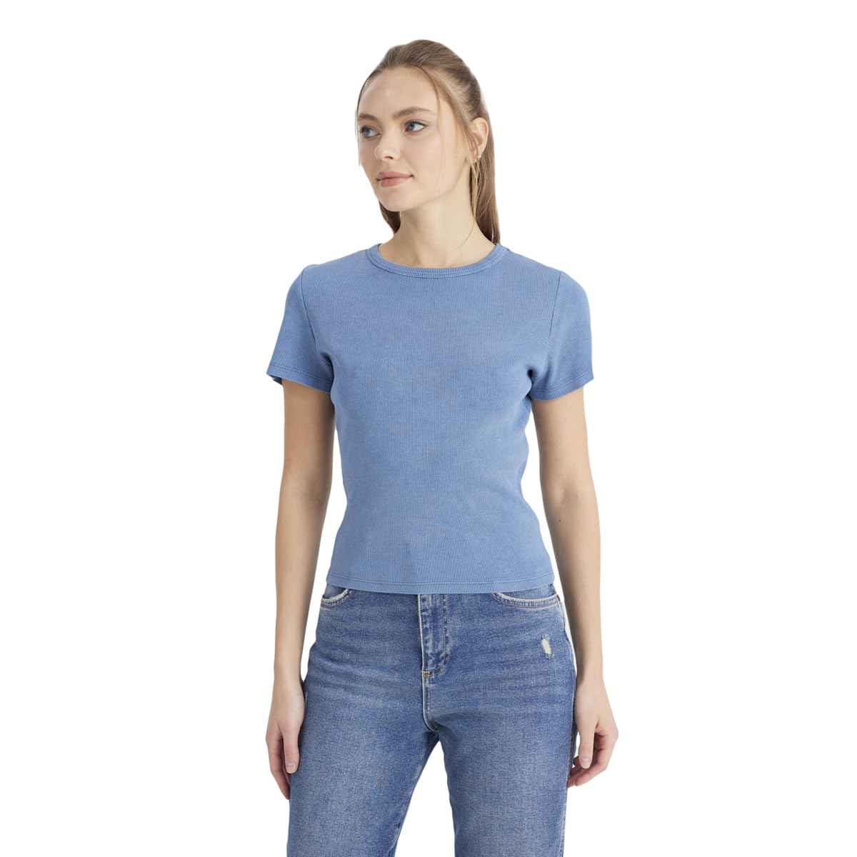 Bisiklet Yaka T-shirt W241600 T-shirt Kadın