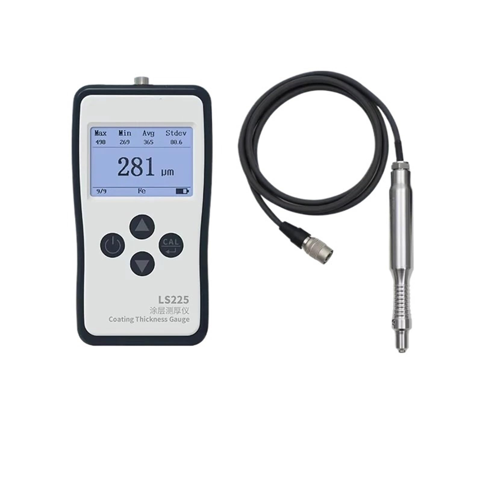 Coating Thickness Gauge High Precision Ferrous Ultra-Thin Plating Below 10μm Magnetic Induction Ultra-Small Probe LS225+F500