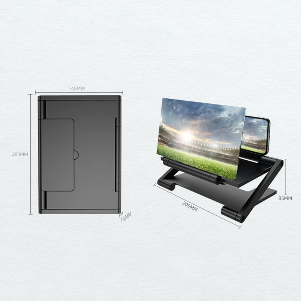 Lente d'ingrandimento per schermo, Supporto da tavolo for tablet e telefono 3D 8" con supporto ingranditore