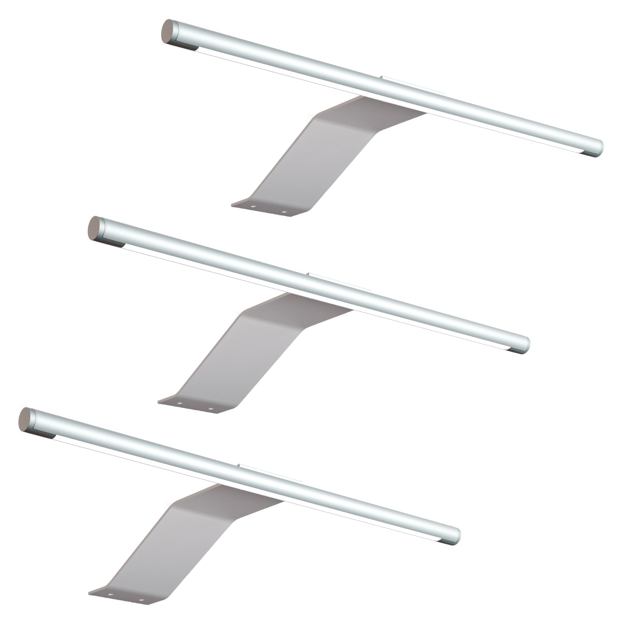 kalb | Lampada LED da superficie, 340 x 170 x 40 mm, lampada per armadi con modulo LED, 12 VDC, 4 W, 230 lm per lampada, con interruttore e alimentatore, grigio argento, per armadi (grigio argento