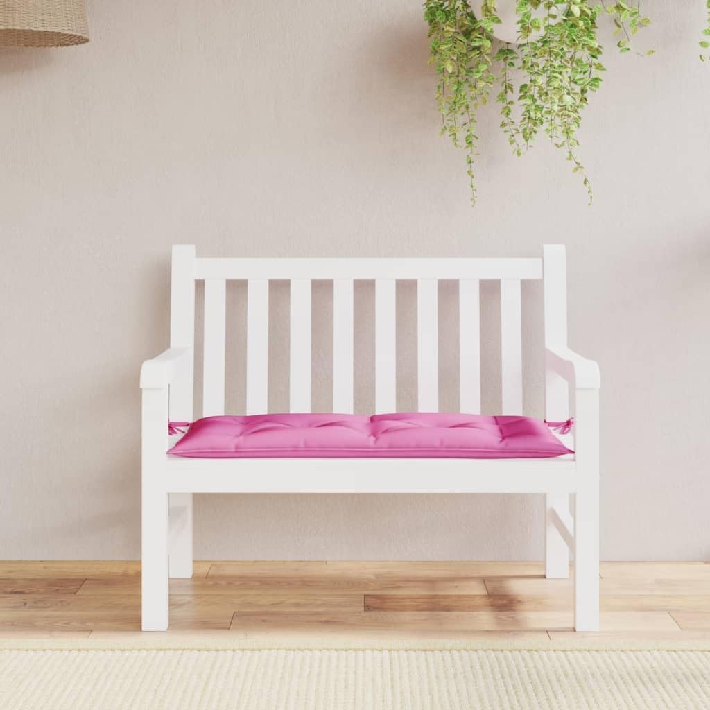Water-Resistant Outdoor Bench Cushion with Breathable Design, Plush Hollow Fiber Filling, Vibrant Pink Color for Patio, Garden, Balcony Seating 39.4 x 19.7
