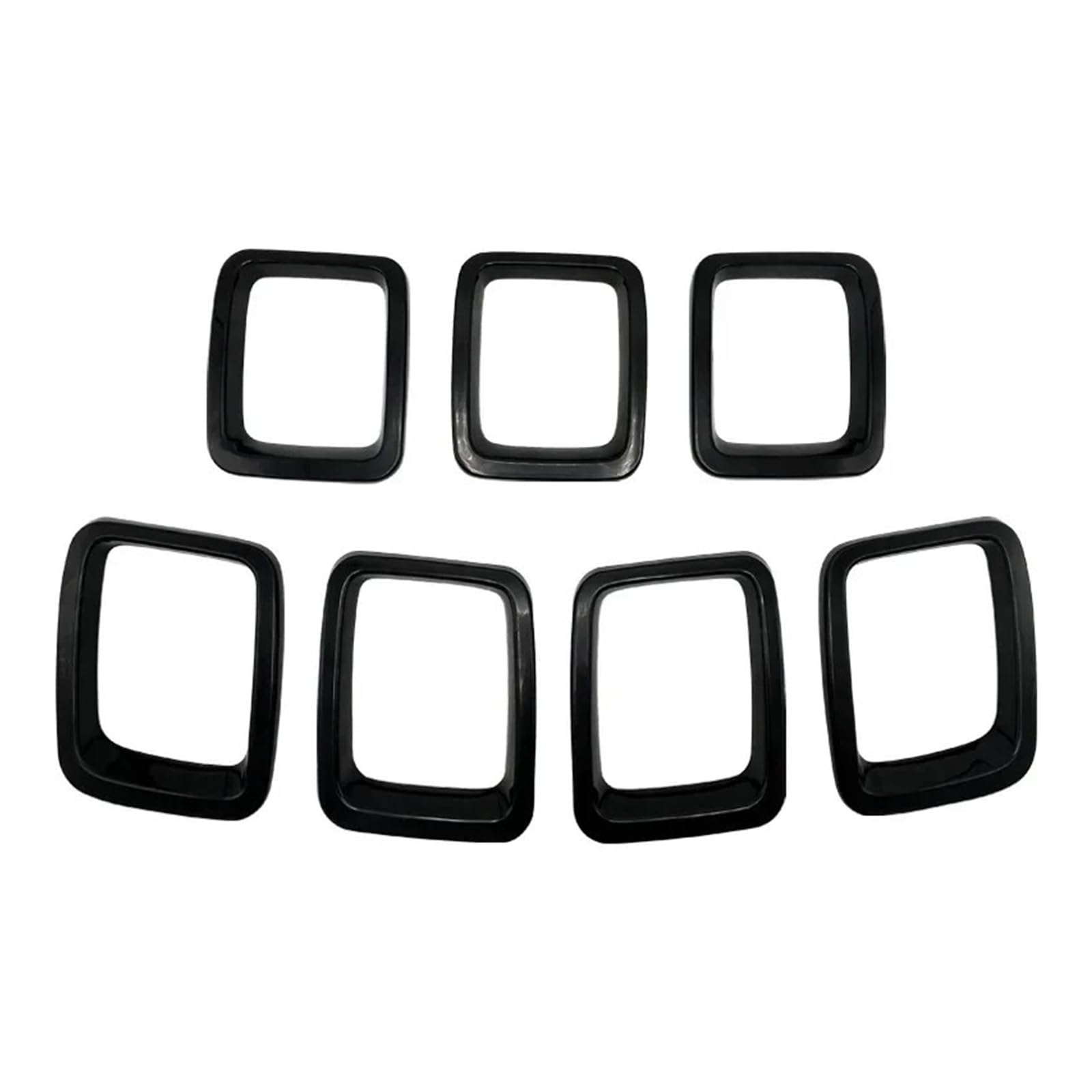 Front Bumper Grille Grill For Jeep For Compass MP 2017 2018 2019 2020 Car Grille Inserts Front Grill Cover Frame Trims Kit Exterior Accessories(Black)