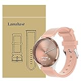 Lamshaw Classic Silicone Sport Replacement Straps for Garmin Vivomove HR/Garmin Vivoactive 3 (Silicone-Pink)