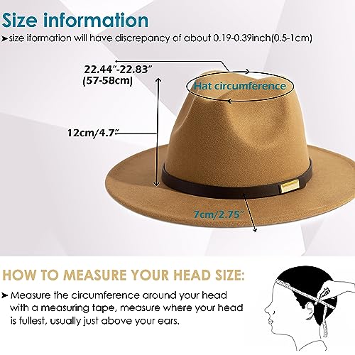 Image of Fedora Hats for Men Wide Brim Panama Hat with Classic Belt