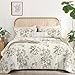 WONGS BEDDING Floral Quilt Set Queen,3 Piece Brown Botanical Leaf & Butterfly Pattern Bedspread Coverlet Set,Soft Beautiful Farmhouse Plants Quilts Bedding Set