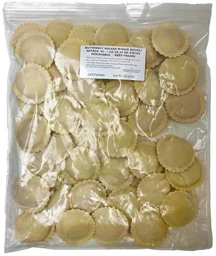 Cucina Della Cucina Butternut Squash Ravioli with Sage, 120 Pieces,