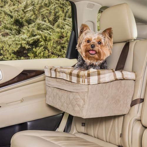 PetSafe Happy Ride Quilted Booster Seat - Dog Booster Seat for Cars, Trucks and SUVs - Easy to Adjust Strap - Durable Padded Liner is Machine Washable and Easy to Clean - Large