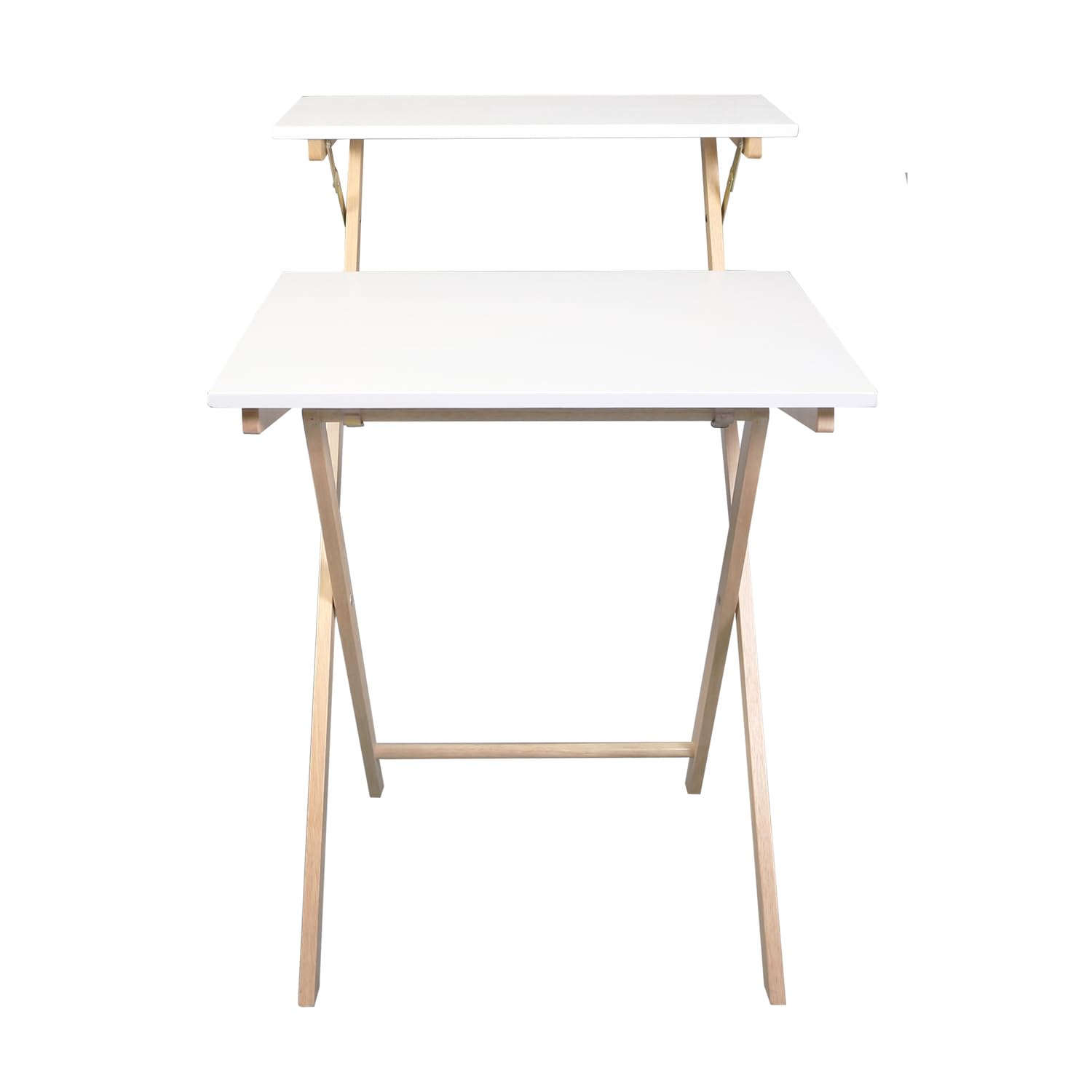 Casual Home 100% Solid Wood 2-Tier Folding 28" W Laptop Working Computer Desk, No Assembly Required