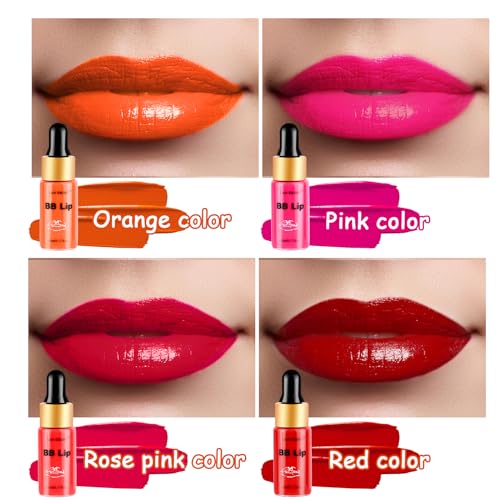 BB Lip Glow Ampoule Serum Starter Kit, Semi-Permanent Makeup Behandlung, Lip Gloss BB Lip Serum, enthält 8 Fläschchen Lips Care Serums Exfoliating Gel und Lip Balm Serums