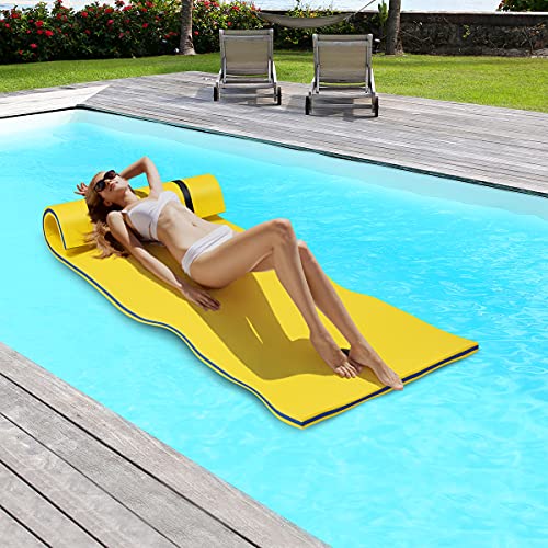 Gymax Esterilla De Agua Flotante, Colchoneta Y Alfombra Flotante Para Piscina Con Material Xpe Resistente, Para Piscina, Playa, Lagos, 210 X 66 Cm, Carga Máxima 100 Kg